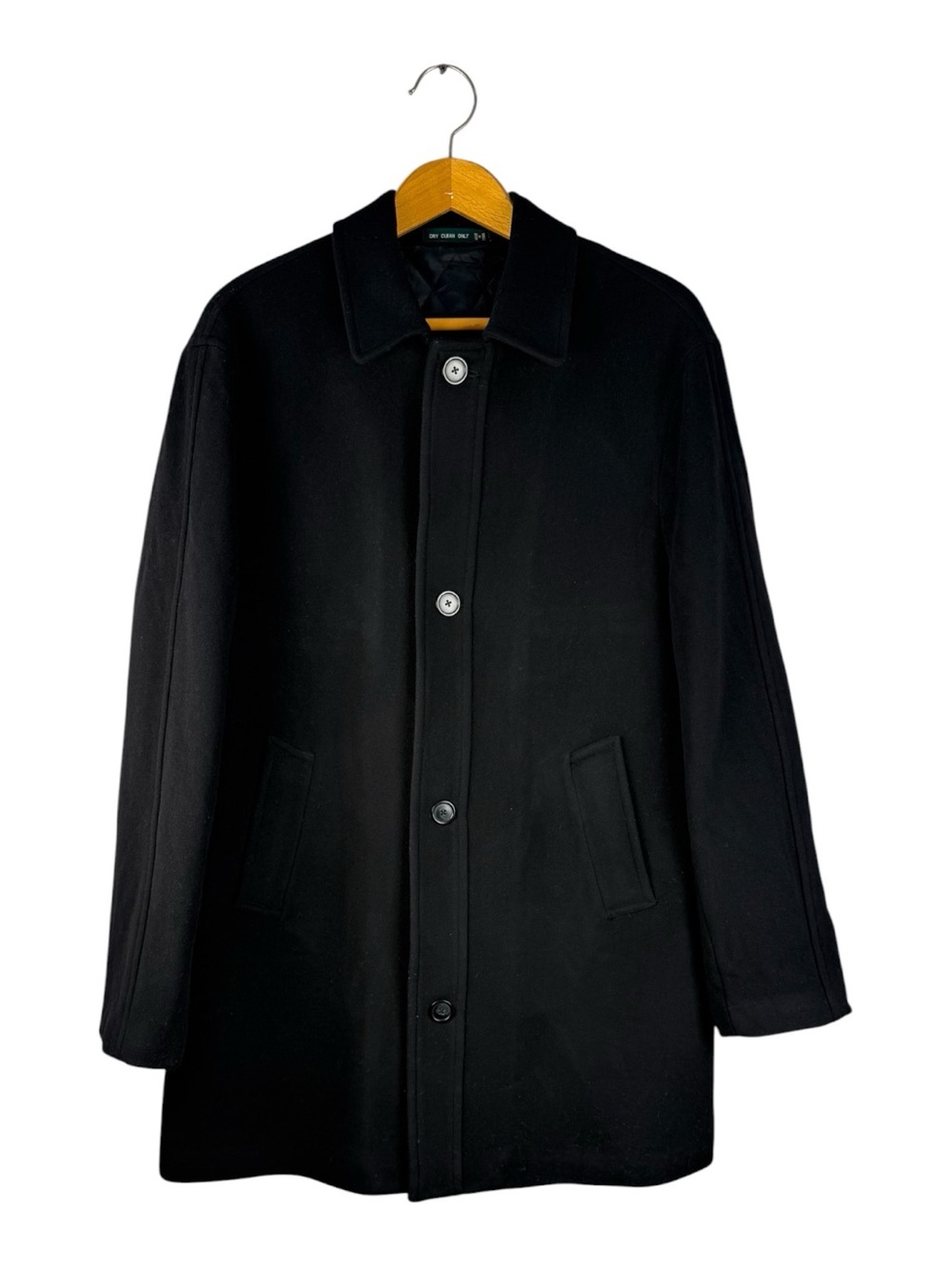 Lauren Ralph Lauren Men’s Black Overcoat Wool&Cashmere Pockets Point 48L